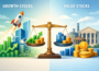 growth stocks vs value stocks comparison
